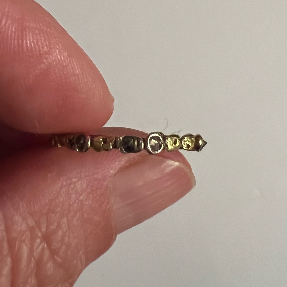 Gold nugget and raw diamond 14k/24k ring size 7